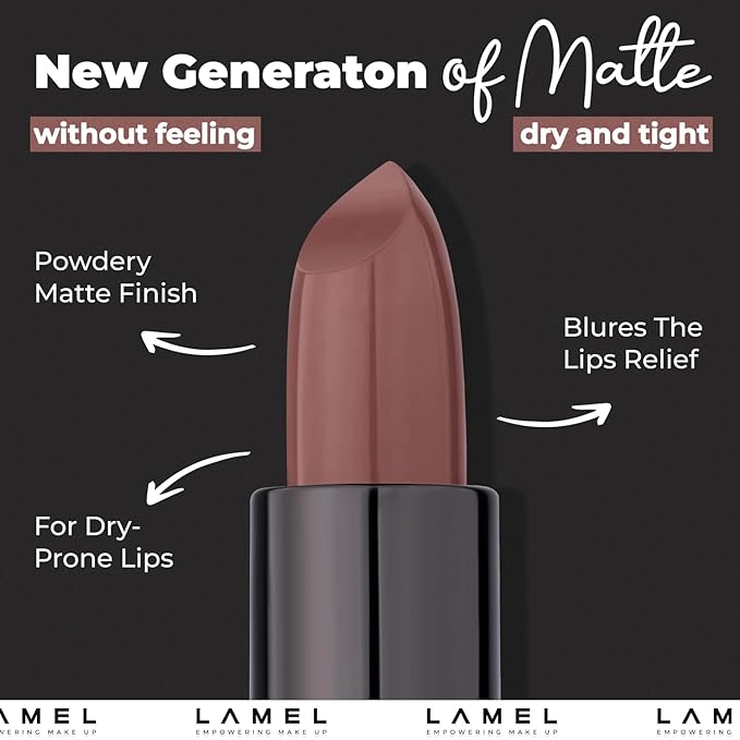 Fall Brown Matte Lip Essentials Bundle: Gel Lip Liner Pencil and Powder Drop Lipstick Set