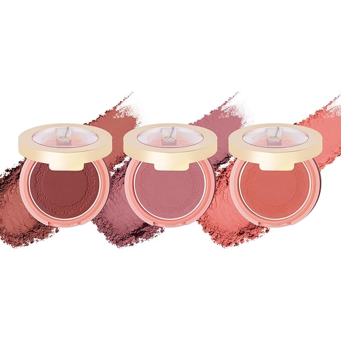 Oulac Silky Matte Powder Blush in Natural Finish 02+11+12