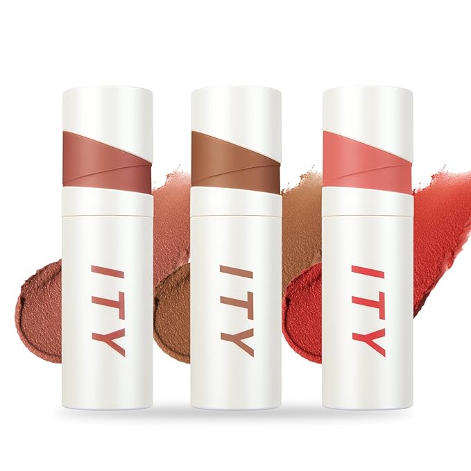 ITY Velvet Matte Finish Lip Stain-Mousse Textured Lip Clay, Conceals Lip Lines, Rich Pigment Lip Tint Lipsticks,3 Pack, 0.14 oz (4g) in Petal, Apricot, Radiance