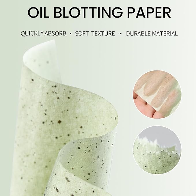 Erinde Oil Blotting Sheets for Face with Mirror and Puff, 300 Sheets Oil Blotting Paper for Oily Skin, Face Oil Absorbing Sheet, Natural Oil Control Film, Absorb Excess Oil, Makeup Friendly