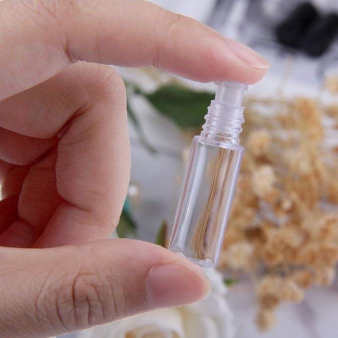 Wholesale Rose Gold Clear Mini Plastic Empty Lip Gloss Tube Makeup Lip Balm Bottle Container With Rubber Inserts (12PCS)