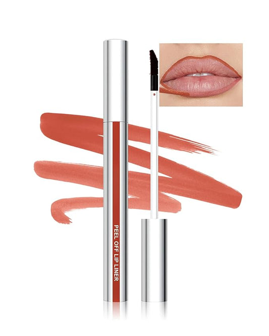 Peel Off Lip Liner Stain, Long Lasting Peel Off Lip Stain Tattoo Lip Gloss Lipstick, Waterproof, Transfer-Proof, High Pigmented Matte Finish Peel Off Lip Stain Makeup for Women, Cocoa