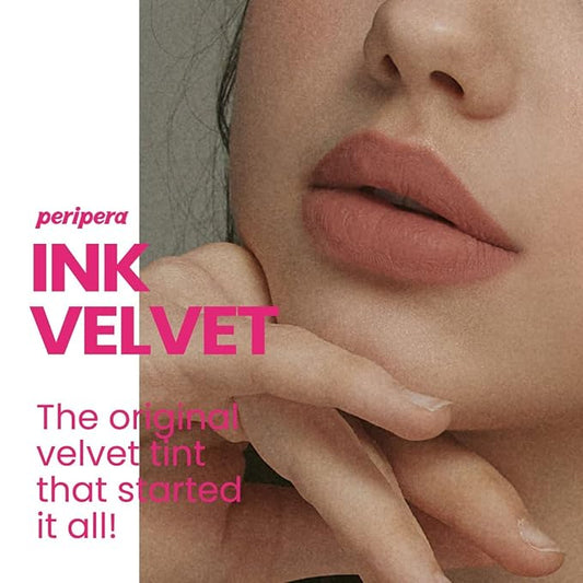 Peripera Ink the Velvet Lip Tint - High Pigment Color, Longwear, Weightless, Not Animal Tested, Gluten-Free, Paraben-Free (030 CLASSIC NUDE (NEW))