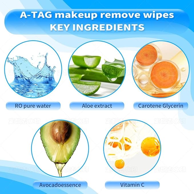 Make-up Remover Facial Cleansing Alcohol Free and Waterproof Makeup Remover Wipes, With Vitamin E Make up Remover Wipes for Face, Eyes, Lips. 25+5 Extra wipes