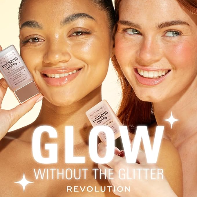 Revolution, Bright Light Bronzing Drops, Bronze & Glow for Face & Body, Infused with Hyaluronic Acid, Vegan & Cruelty-Free, Bronze Summer, 0.77 fl oz
