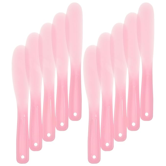Facial Cream Spatula 10Pcs Mini Cosmetic Spatulas, Silicone Cosmetic Spatula, Mini Cosmetic Skincare Spatula Spoon for Cream, Lotions, Moisturizers Makeup Scoop
