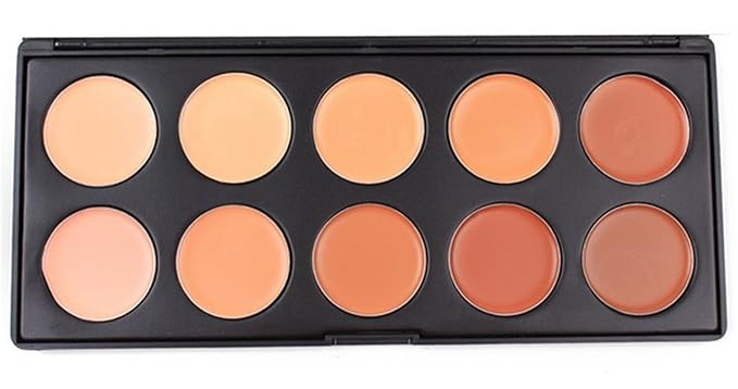 10 Colors Cream Contour Face Concealer Palette, FantasyDay Long Lasting Full Hydrating Coverage Conceals Corrects Foundation Camouflage Makeup Gift Set for Correcting Dark Circles Acne Blemish