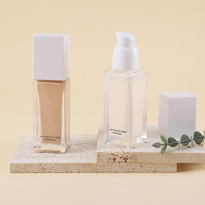 Boobeen Liquid Foundation Makeup, Hydrating Full-Coverage Foundation&Concealer Smooth Creamy Flawless Base Foundation Corrector, Longwear Nude, Lightweight & Evens Skin Tone