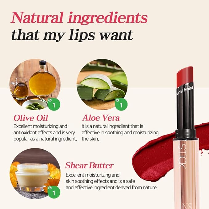 Lux Triple Cure Lipstick Venus (Deep Red) (0.12oz) Natural Tinted Korean Lip Balm, Petroleum/Paraben Free natural ingredients moisturizing + exfoliating + coloring all at once,lip balm hydrating