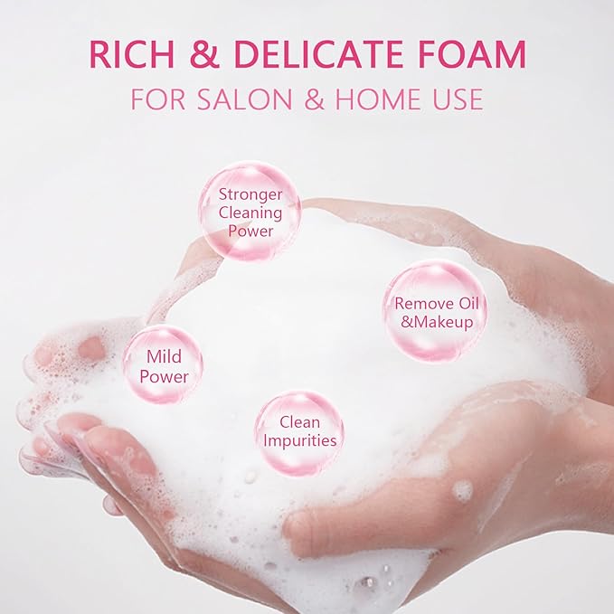 2.02 fl.oz / 60ml Lash Shampoo for Lash Extensions Removing, Eyelid Face Foaming Cleanser and Premium Eyelash Extension Cleansing, Safe Makeup Remover for Professional & Home Use