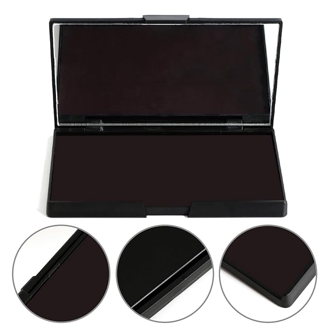 VANANA DIY Magnetic Palette with Mirror, for Eyeshadow Lipstick Powder Highlighter Storage, with 12 Pieces of Round Metal Pans (Black - With Mirror, 15x10cm - With 15pcs Square Pans)