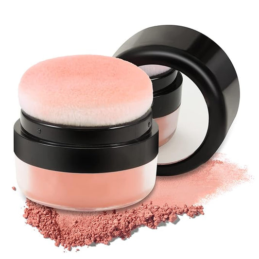 Boobeen Loose Powder Blush Air Cushion, Natural Blusher for Cheeks, Highly Pigmented Blush Makeup Easy to Blend, All Day Wear