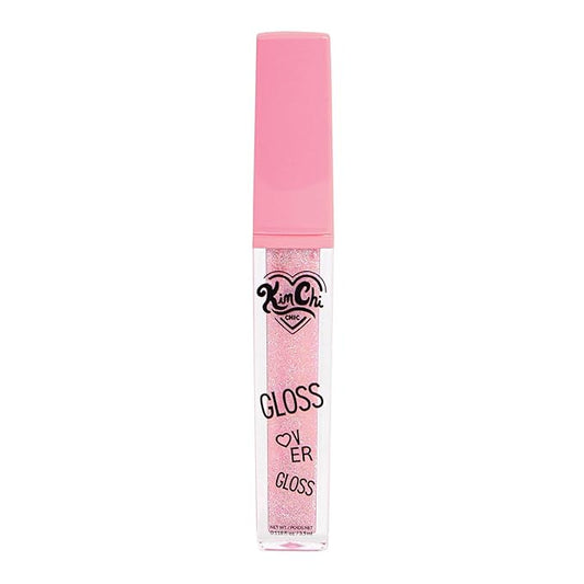 Kimchi Chic Gloss Over Gloss, Shimmery Micro-Sparkle Lip Gloss To Wear Alone Or Over Lipstick, Fragrance-Free Luscious Lip Balm, Shimmery Pink, 06 Pink Shimmer, 0.35ml