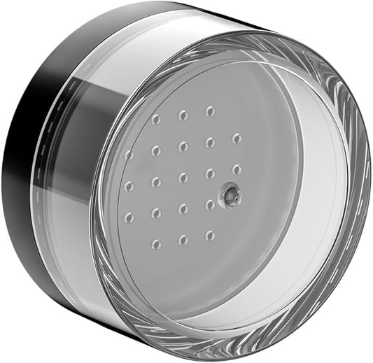 4 Packs 10ml/0.34oz Portable Loose Powder Container Makeup Case Travel Kit with Rotatable Sifter and Black Screw Lid