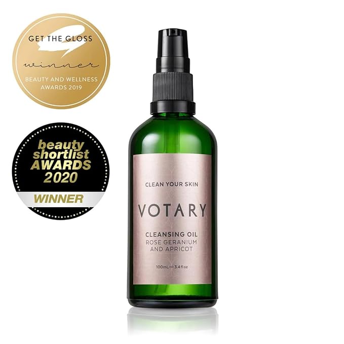 Cleansing Oil Rose Geranium & Apricot | Facial Cleanser Gentle Makeup Remover Cleanses without Clogging Pores With Deep Nourishing Apricot & Jojoba 3.4 Fl Oz
