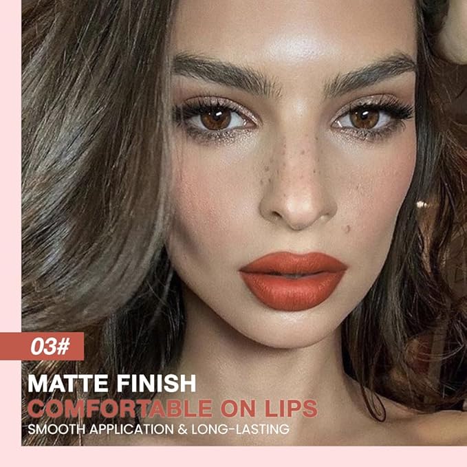 Kaely Matte Velvet Lip Liner Pencils Retractable for Shaping & Sculpting Lips, Orange Lip Pencils for Women Long Lasting Waterproof Rich Lip Colors Liner Crayon Lipstick delineador de labios 03