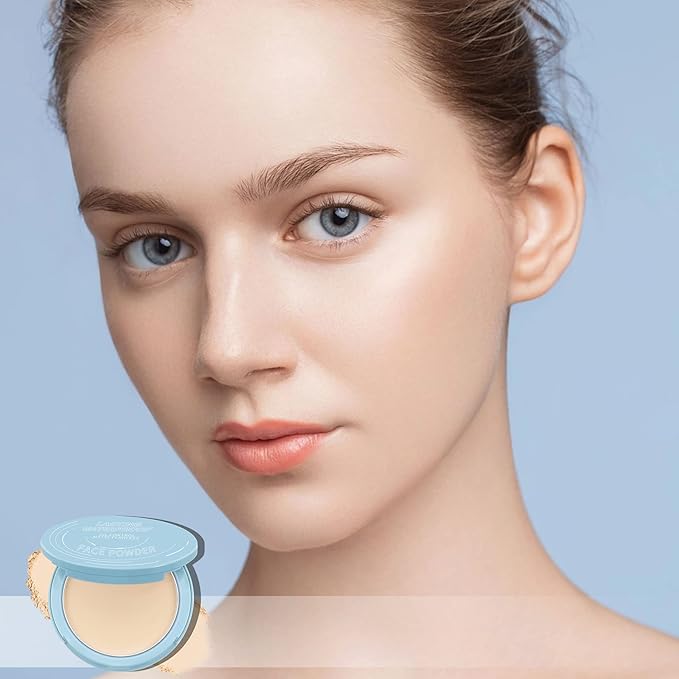 Boobeen Matte Setting Powder, Poreless Finishing Powder, Translucent, Lightweight, Compact Pressed Baking Powder,Creates Soft Focus Effect