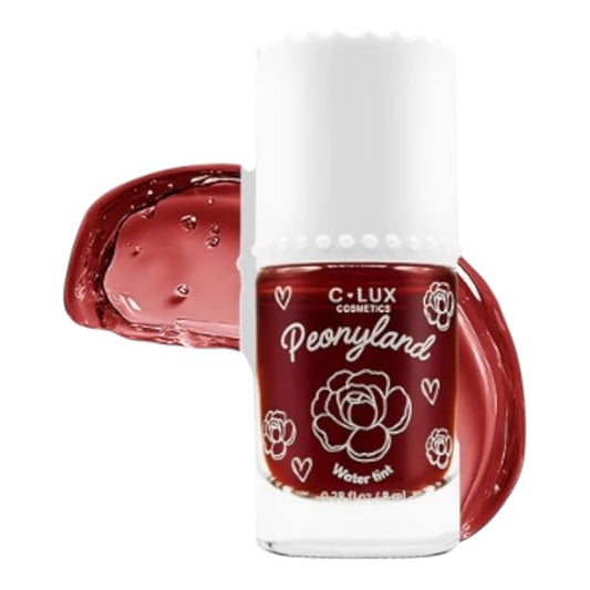 Peonyland Water Tint Cosmetics – 2-in-1 Lip and Cheek Stain, Hydrating, Lightweight, Long-Lasting, Waterproof, Kiss-Proof, Paraben-Free – Chili Up (Red Wine Tone)