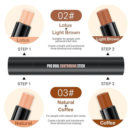 evpct 4 Colors Contour Stick Makeup Set Concealer Stick Cream Contouring Contour Palette Makeup Kit for Beginners Nose Bronzer Stick Liquid Contour Face Highlighter Makeup contorno maquillaje 02+03