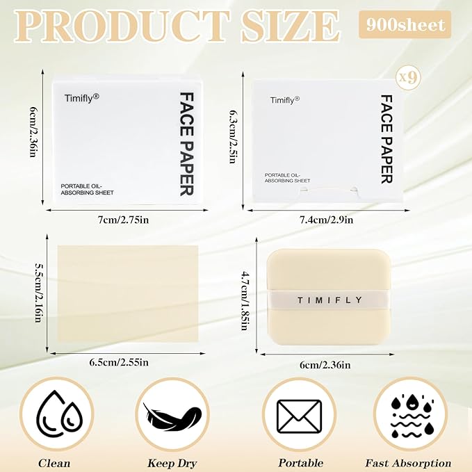 Facial Blotting Papers with Organizer, 1000 pieces Gardenia oil blotting sheets, long-lasting oil control (Cape Jasmine)