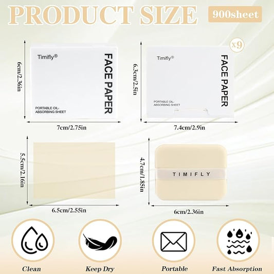 Facial Blotting Papers with Organizer, 1000 pieces Gardenia oil blotting sheets, long-lasting oil control (Cape Jasmine)