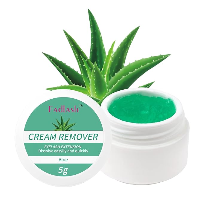 Lash Remover for Professional Eyelash Extensions Dissolves Powerful Cream Lash Remover Low Irritation Lash Extension Remover Eyelash Glue Remover for Salon 5g (Aloe)
