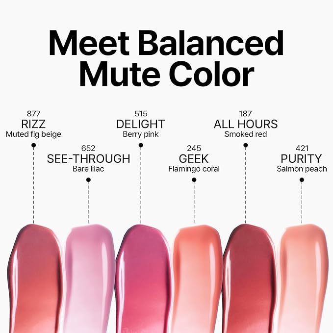 Unseen Balloon Tint, 6 Colors Set for All Skin Types. Buildable Color, Long Lasting Glossy Lip Stains, Lightweight Lip Gloss Make up (Purity, 1 Oz)