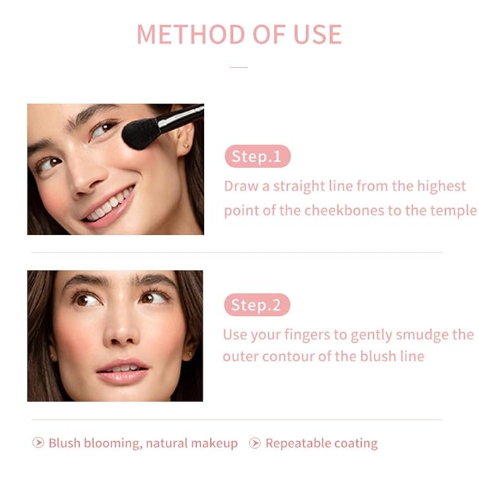 MAEPEOR Powder Blush Lightweight Smooth Blendable Matte Face Blush Highly Pigmented Powder Blusher for All Skin Tones (Color 03)