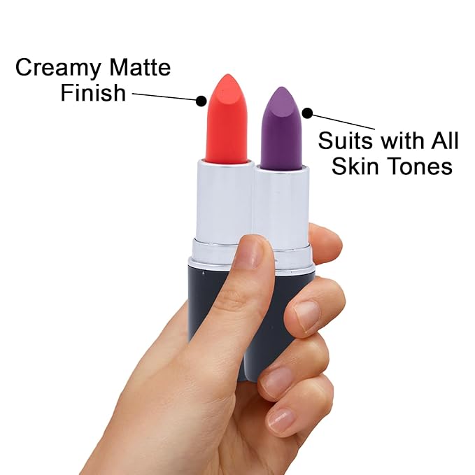 Matte Bullet Long Wear Lipstick - Vegan and Cruelty-Free - Smudge and Waterproof Matte Lipstick with Moisturizing Formula - All Day Comfort - (Power Play #01)