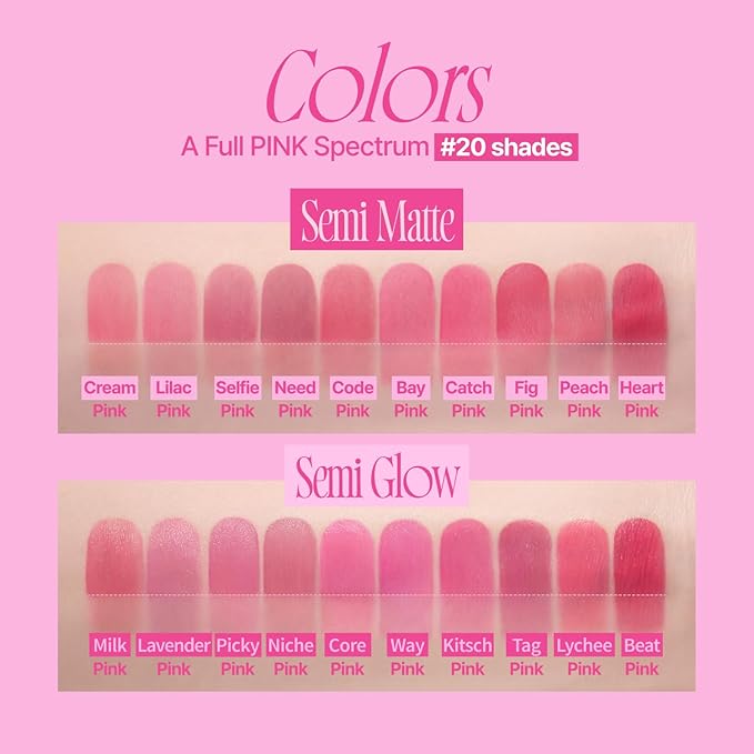 Pink Obsession Stay-Fit Lip Tint | G09 Lychee Pink | Weightless & Layerable Tint for Smudge-proof, Long-lasting Wear | Soft Blur Finish or Vibrant Flush | 3.8g