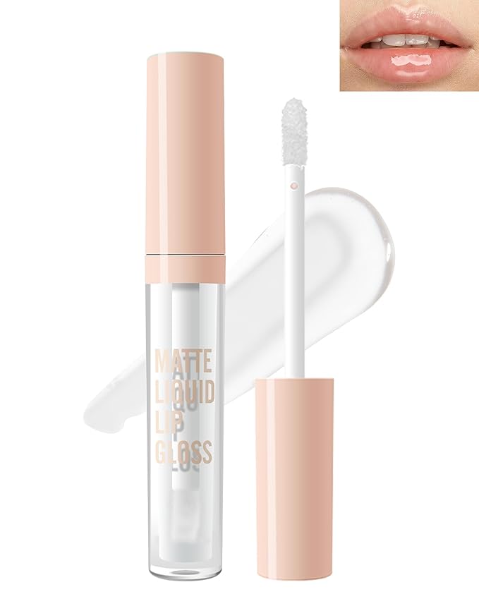 Hydrating Lip Plumper Gloss, Transparent Plumping Lip Gloss Liquid Lipstick, Long Lasting Non-Sticky Moisturizing Water Lip Glow Oil, Glass Finish Shiny and Vegan Lip Oil, Gift for Women & Girls-01#