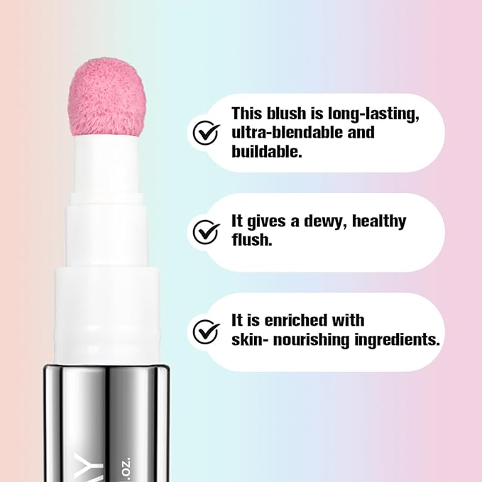 Cheek Liquid Blush,Multi-Use Cheek& Eye Shadow & Cheek Tint, Blush&Highlight&Eye shadow,Long-lasting Cruelty Free,Liquid Blush Wand for Women with Applicator #3 Nude Mauve