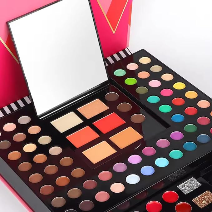 Makeup pallete Profesional colors, all-in-one for women, complete kit 88 colors and 2 brushes, perfect for gifting.