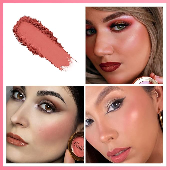 Oulac Coral Blush Makeup Set, Blush &Highlighter