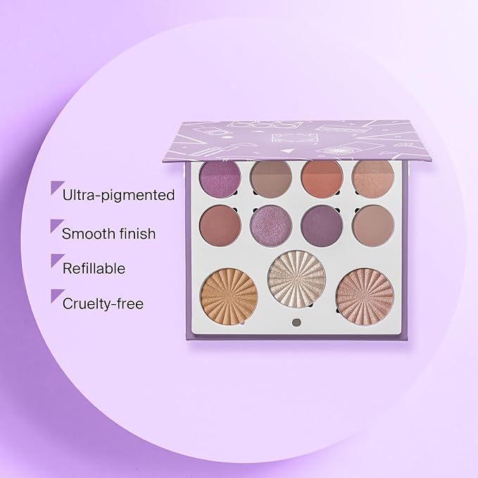 OFRA Mini Mix Face Palette Life’s A Draft - Full Face Makeup Palette - 8 Pigmented Eyeshadows and 3 Highlighters - Travel-Friendly and Cruelty-Free Eyeshadow and Highlighter Palette