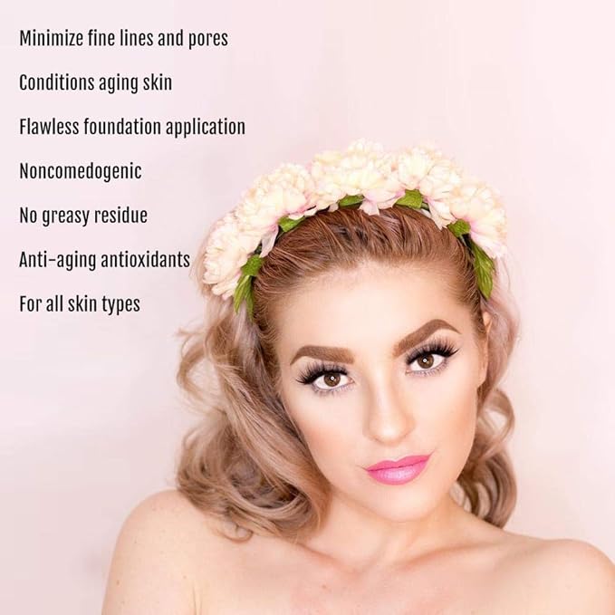 Organic Face Primer, Perfects Skin, Extends Makeup Wear Time, Silicone-Free, Gluten-Free