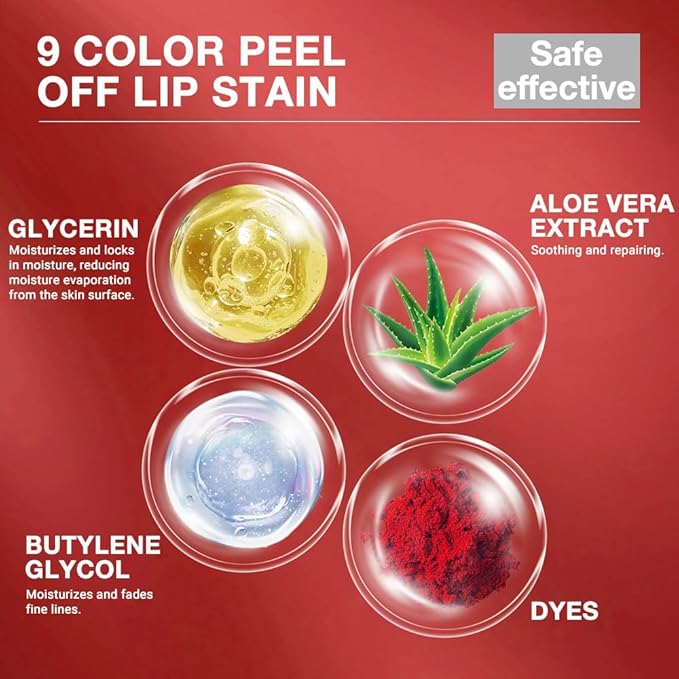 evpct Lip Tains Peel off, Peel off Lip Liner Tattoo Lip Stain Tint Gloss Marker Makeup, Long Lasting Waterproof 24 Hours Matte Finish Transfer-proof Pigmented Color Stay Lipsticks, 110 Dusty Rose