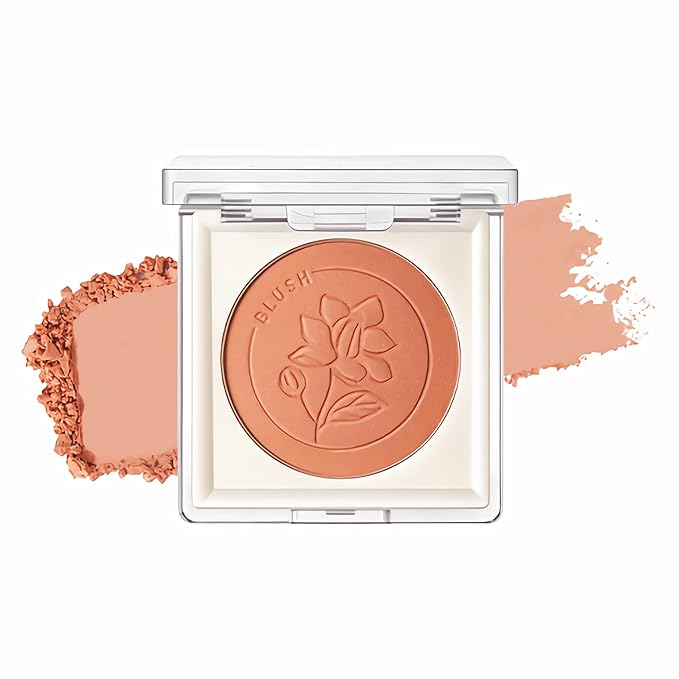 FOCALLURE Powder Palette Blush, Matte Mineral Blush Powder, Bright Shimmer Face Blush Makeup, Contour and Highlight Blush Palette, Highly Pigmented, Long Lasting, Waterproof, Blendable, #102