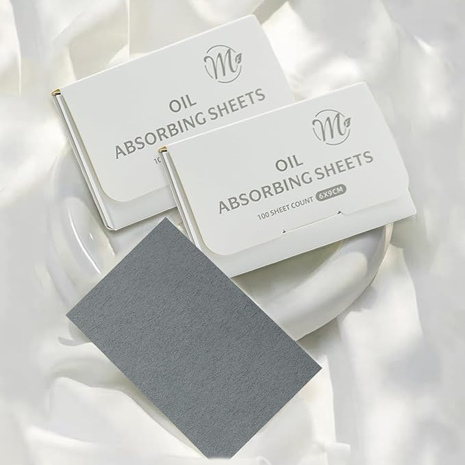Natural Face Oil Blotting Paper -Bamboo Charcoal 600 Counts, Easy Dispensing Oil Absorbing Sheets, Premium Handy Facial Blotting Papers - Face Skin Care or Beauty Make Up Must Have (White-Bamboo)
