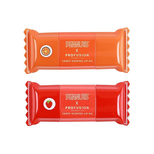 Profusion Cosmetics Peanuts Halloween Candy Crush Lip Oil Set, Nourishing Lip Tint with A High-Shine Finish, Infused With Jojoba Oil and Vitamin E