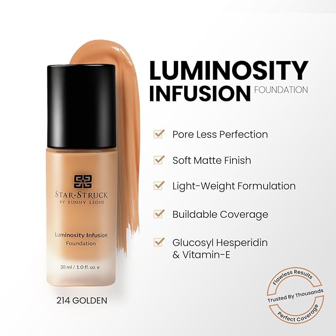Luminosity Infusion Foundation For Medium Skin - Golden, 30ml