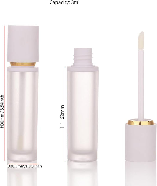 COSIDEA 30 PCS Empty White thick Lip Gloss Tubes 8ml lipgloss Tube with Wand Applicator for Lip oil tint bottles container