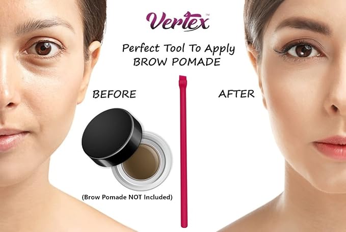 Eyebrow Pomade Tool For Stamping Hair Like Strokes With Brow Tint To Fill Brows For Angled Brow Brown Black | Razor Thin Edge Makeup Spatula For Cosmetic Pallette Liquid Concealer Foundation Eyeliner