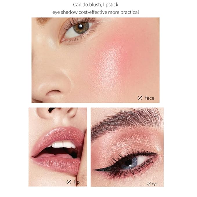 Multi-Use Makeup Blush Stick for Cheeks, Cream Blush Wand, Tinted Solid Moisturizer Stick for Cheek Eyes Lip Tint, Natural Nude Makeup, shypink