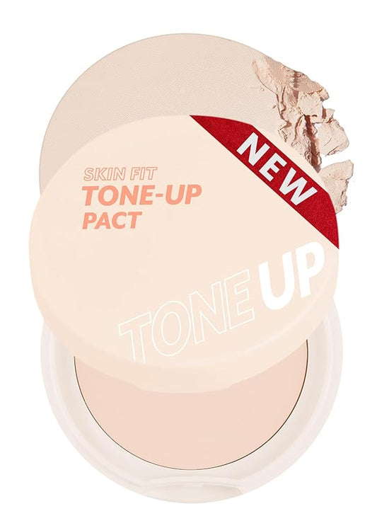 I'M MEME Fair-Light Setting Powder - Tone Up Pact with Puff, 0.35 Oz + Compact - Oil Cut Pact, 0.34 Oz Bundle