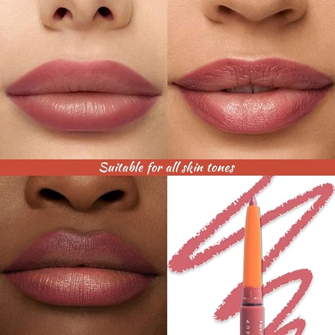 Retractable Matte Lip Liner Pencil, Antique Rose Plump Lip Liners Long-Lasting Creamy Formula for Shaping & Sculpting lip filler pen, Subtle Touch Velvet Pigmented Crayon Lip Liner 03#