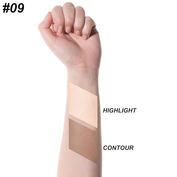 FOCALLURE 2 in 1 Cream Bronzer and Highlighter Stick,Non-greasy & Non-drying Contour Pencil,Easy to Create a Natural Matte Finishing,Long Lasting & Waterproof Face Brighten Make up Pen,CUSTARD SAUCE