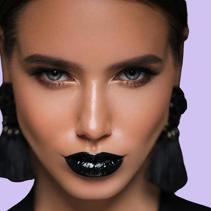 Mynena Black High Shine Stay Glossy Lip Gloss | Non-Sticky Lightweight Hydrating Formula | Vegan Cruelty-Free Paraben-Free | Lipstick Topper & Moisturizing Gloss | Blake