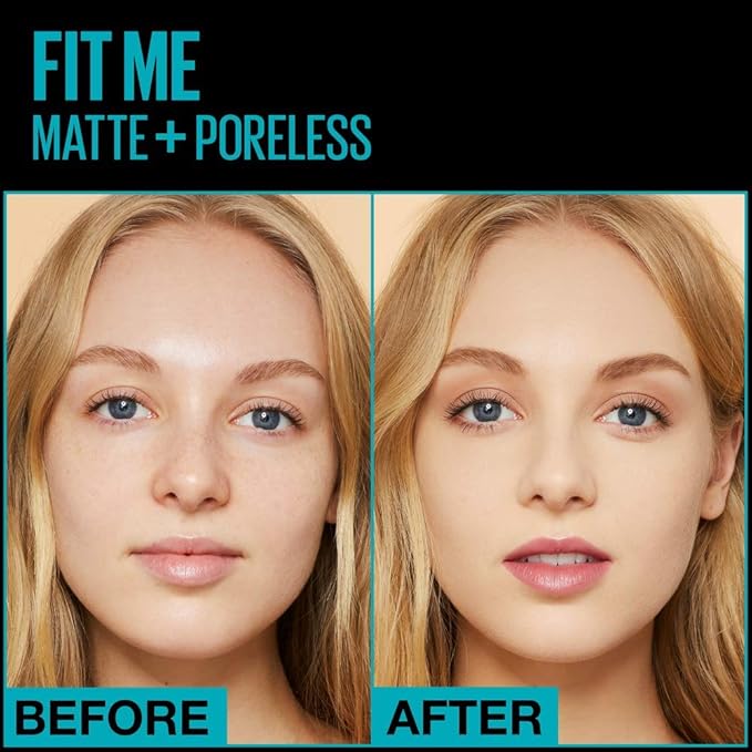 Maybelline New York Fit Me Matte + Poreless Liquid Foundation, Pouch Format, 130 Buff Beige, 1.3 Ounce