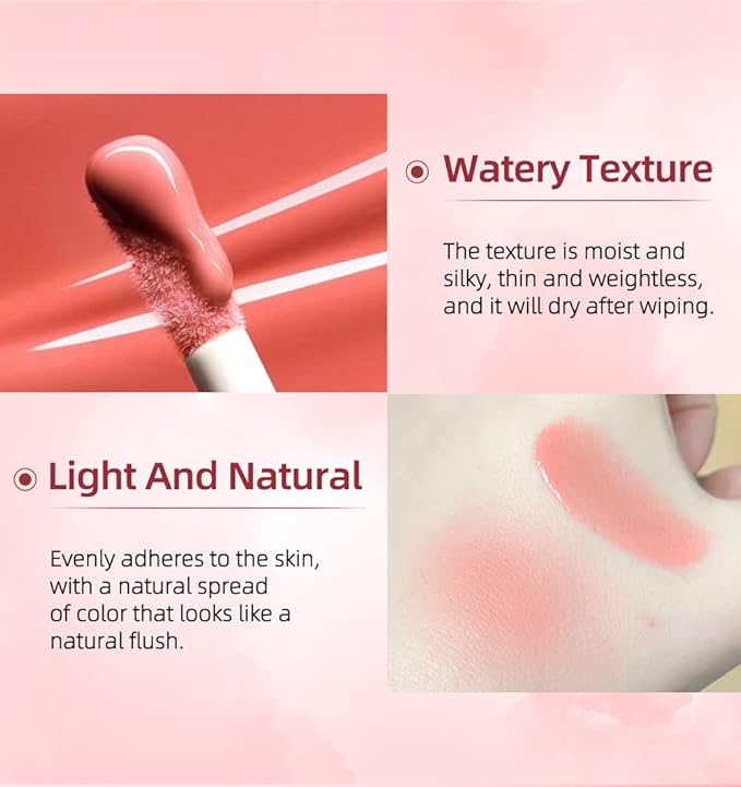 Liquid Blush Makeup, Weightless and Blendable Liquid Blush Wand for Cheeks - Long-Lasting Skin Tint Makeup with Natural-Looking, Radiant Glow - Perfect for Creating Soft and Healthy Flush (01# MORNING ROSE)